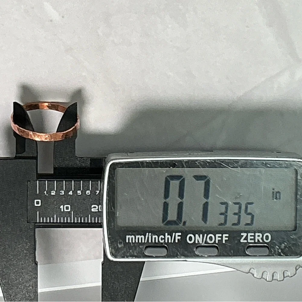 Raw Copper Ring Size 8.5 Band Jewelry Minimal Hammered Solid Handcrafted USA #B - Picture 11 of 12